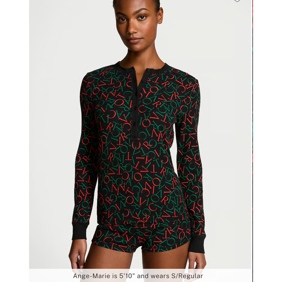 Victoria's Secret Thermal Lounge Shorts Pajama Sleepwear Set, Black, Size XXL - Picture 1 of 3